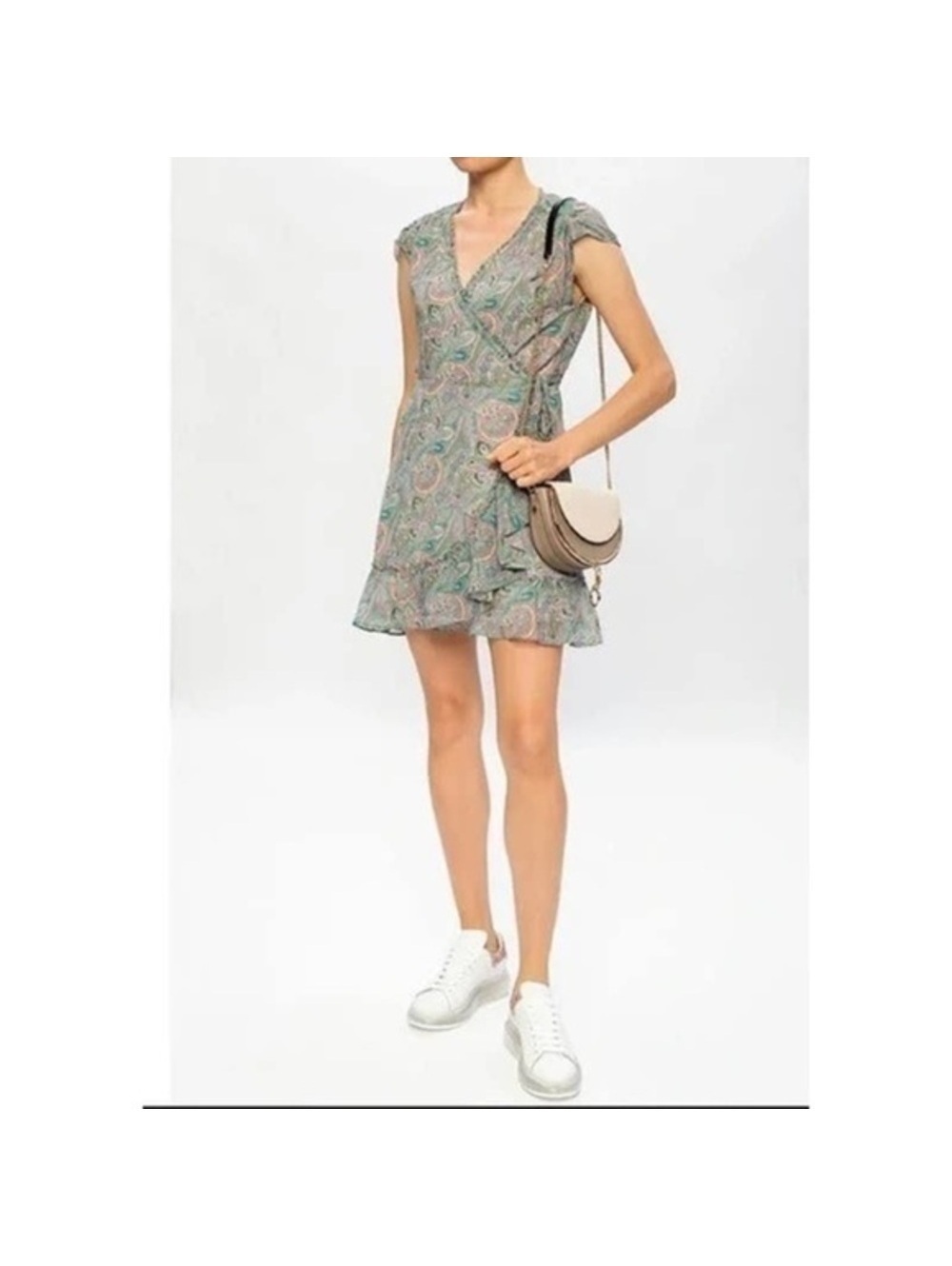4 All Saints Zini Shahmina Green Dress - Picture 2 of 14